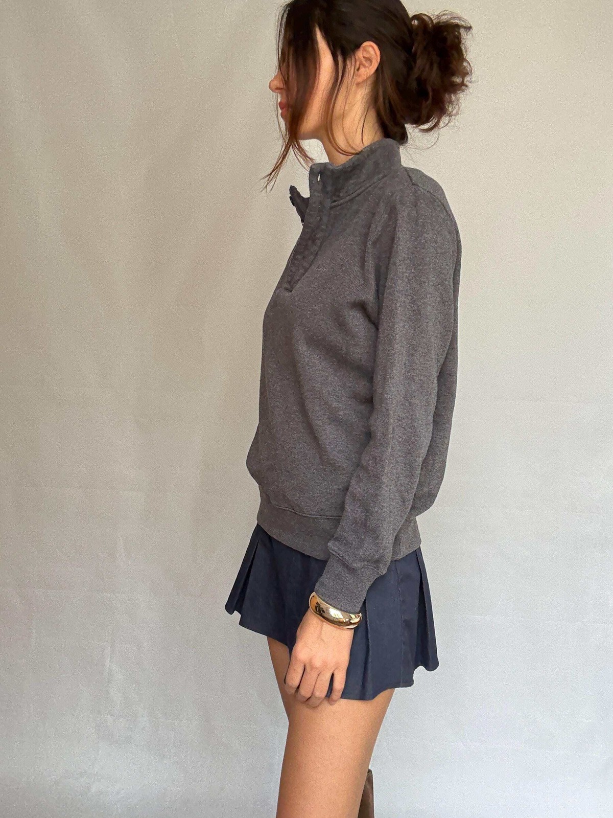 Dark gray McGregor pullover sweatshirt, cotton men’s jumper, M, Branded wear