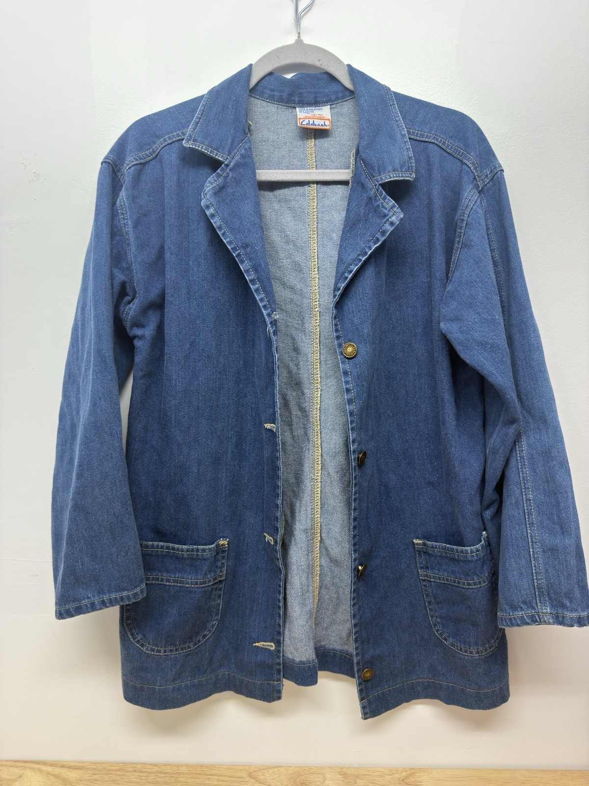 Calabash Vtg Denim Jacket Retro Western Button Front Coat Womens Size 14 #11