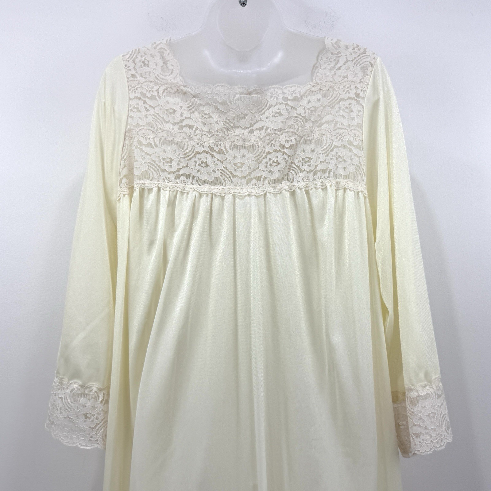 VTG Jill Andrea Nightgown M Cottagecore Prairie Lace Modest Bridal Victorian