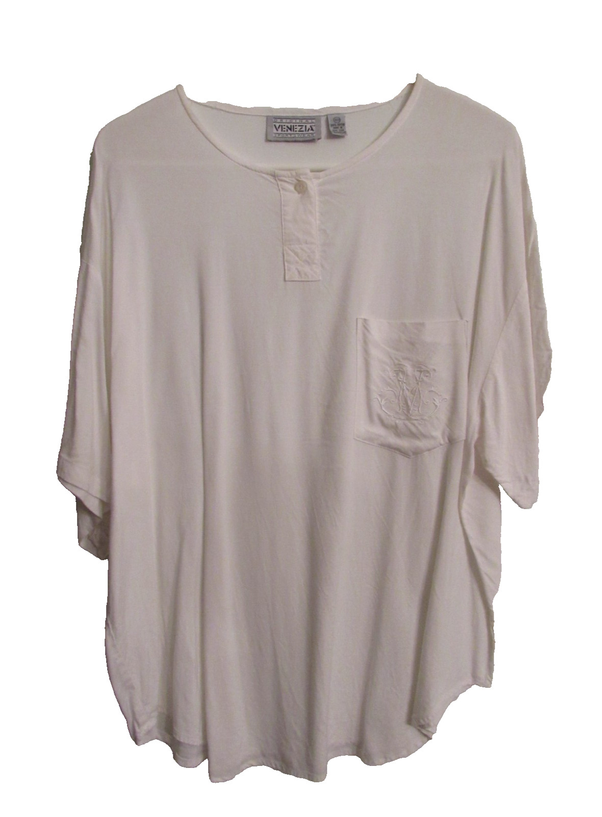 VTG Original Venezia Sportwear White Embroidered Logo Pocket Top 18/20