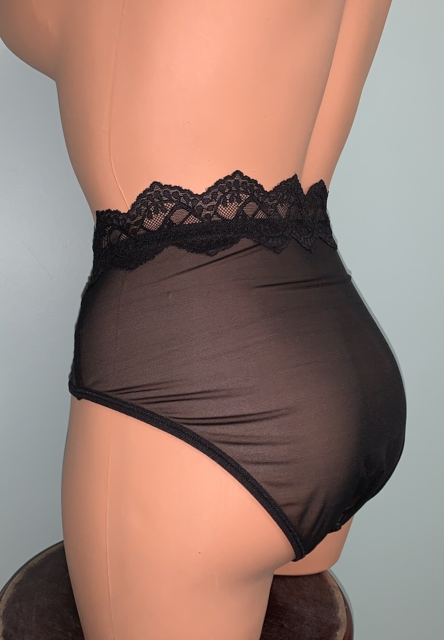NEW Shiny & SHeeR Chiffon & Satin Bikini Panties M 6 Girly Romantic Panty
