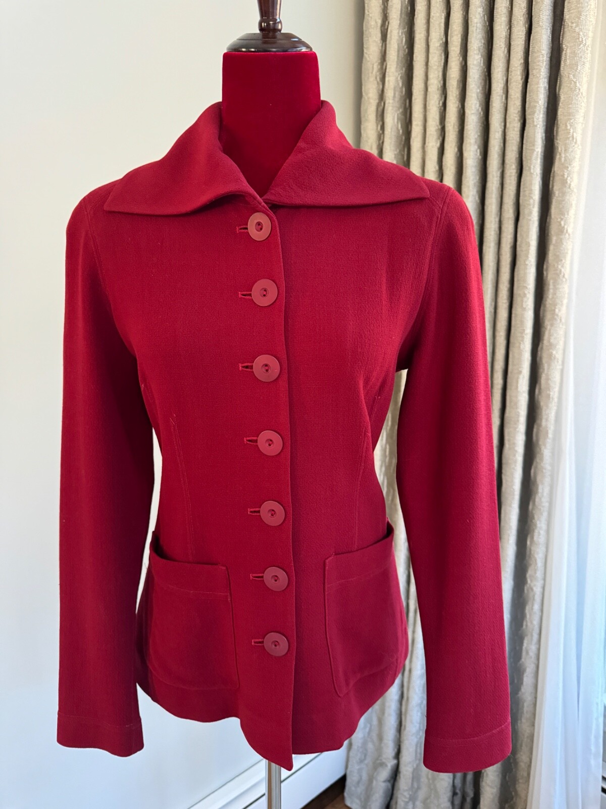 Donna Karan New York Vintage Dark Red Fitted Blazer