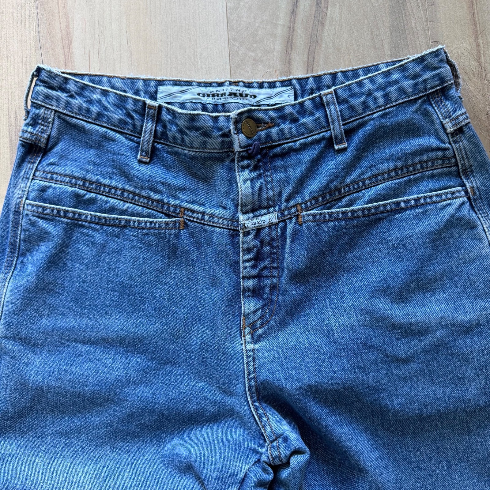 Vintage Stonwashed 90’s Marithé François Girbaud V-Panel Fly Tag Jeans Sz 13 14