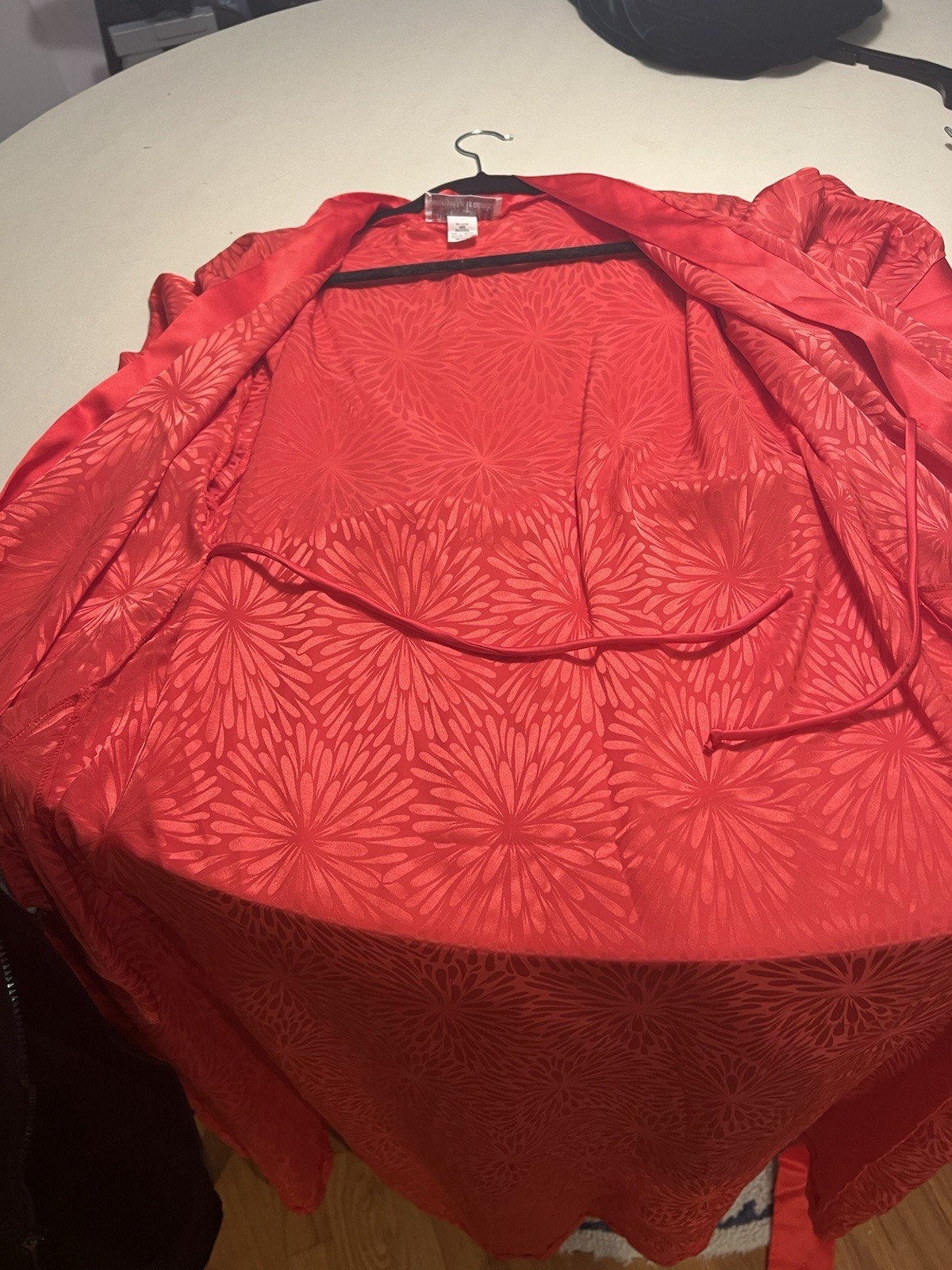 Georgette Trabolsi Orange/Fuchsia Long Robe Petite Starburst Neiman Marcus EUC