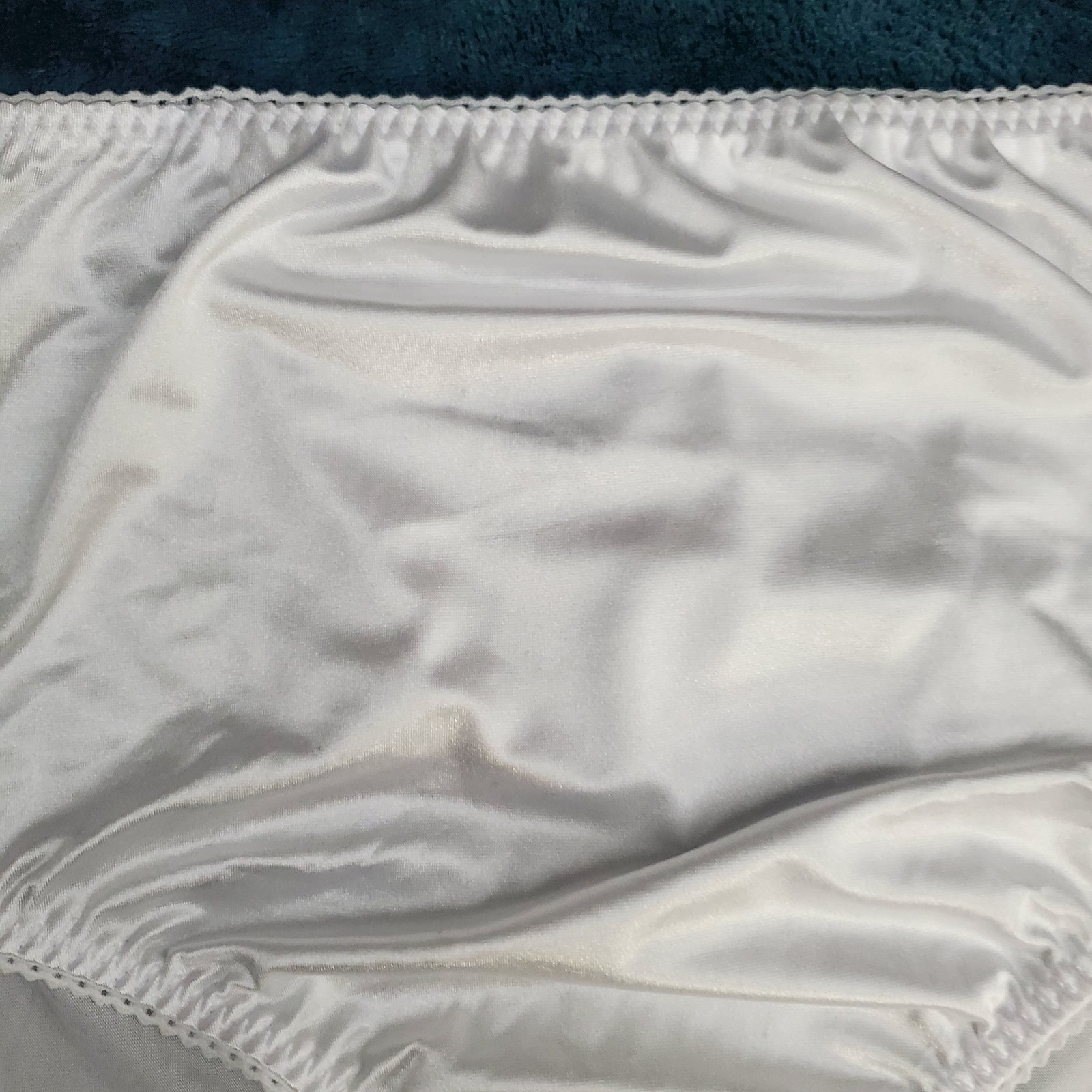 Vtg Sheer Panties Shiny Silky Nylon Gusset Plus Size 11 Sissy Sexy Granny Panty