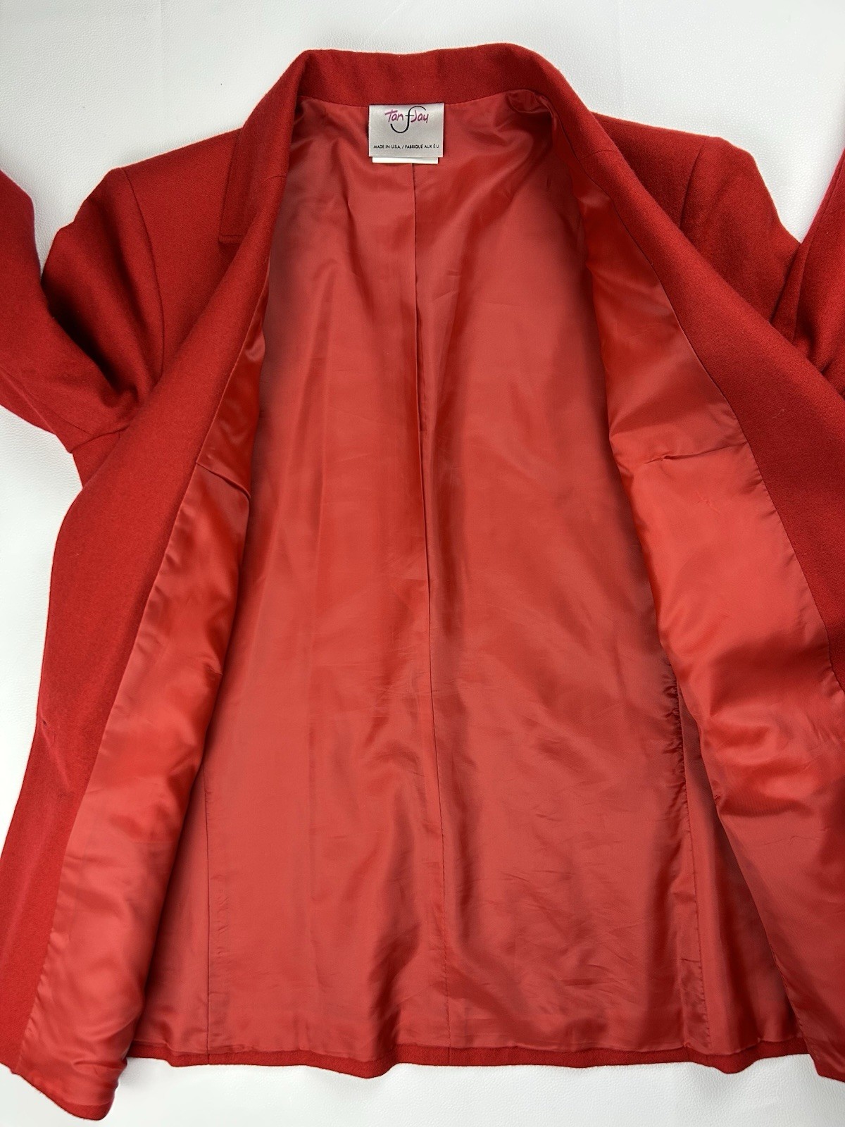VTG 80s Women’s Blazer Red Size 10 USA Made Wool Blend Tailored Retro Classic