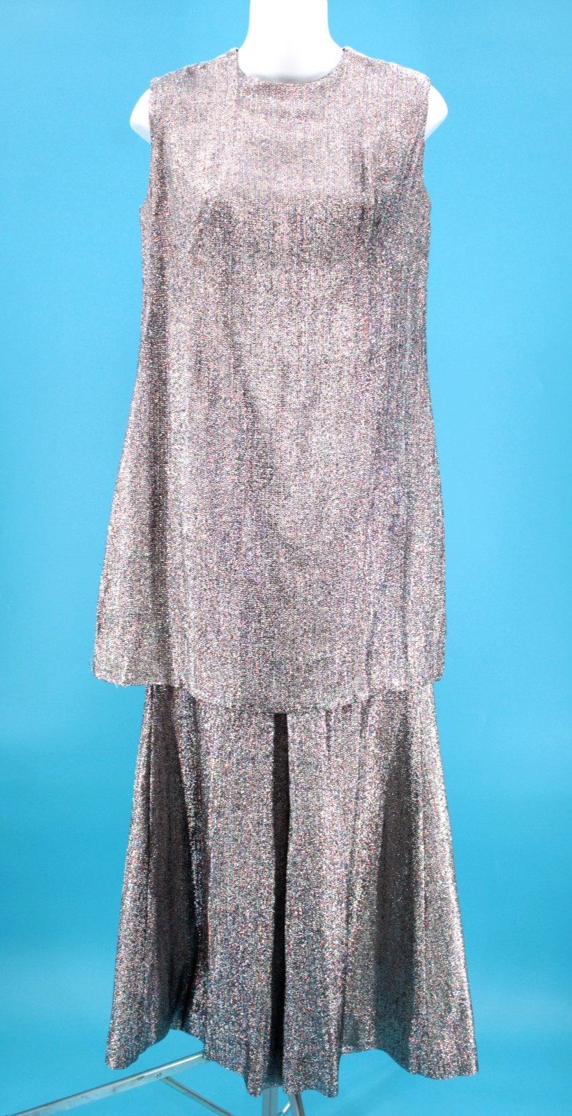 VTG Women’s 60s 4 Pc Tinsel Set / Outfit W/ Rainbow Dickie & Collar XS/S 1960s