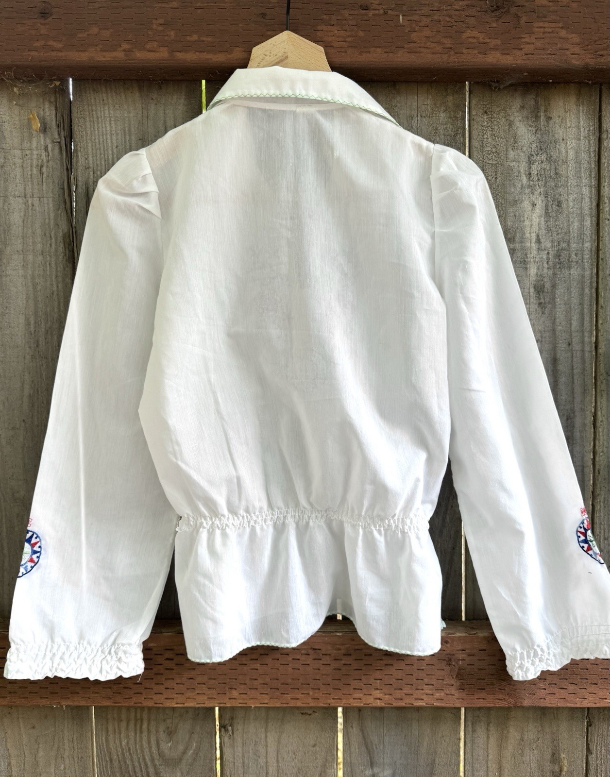 1960s/70s Vintage Embroidered Greek Folk Blouse Peplum Tunic XS/S/M