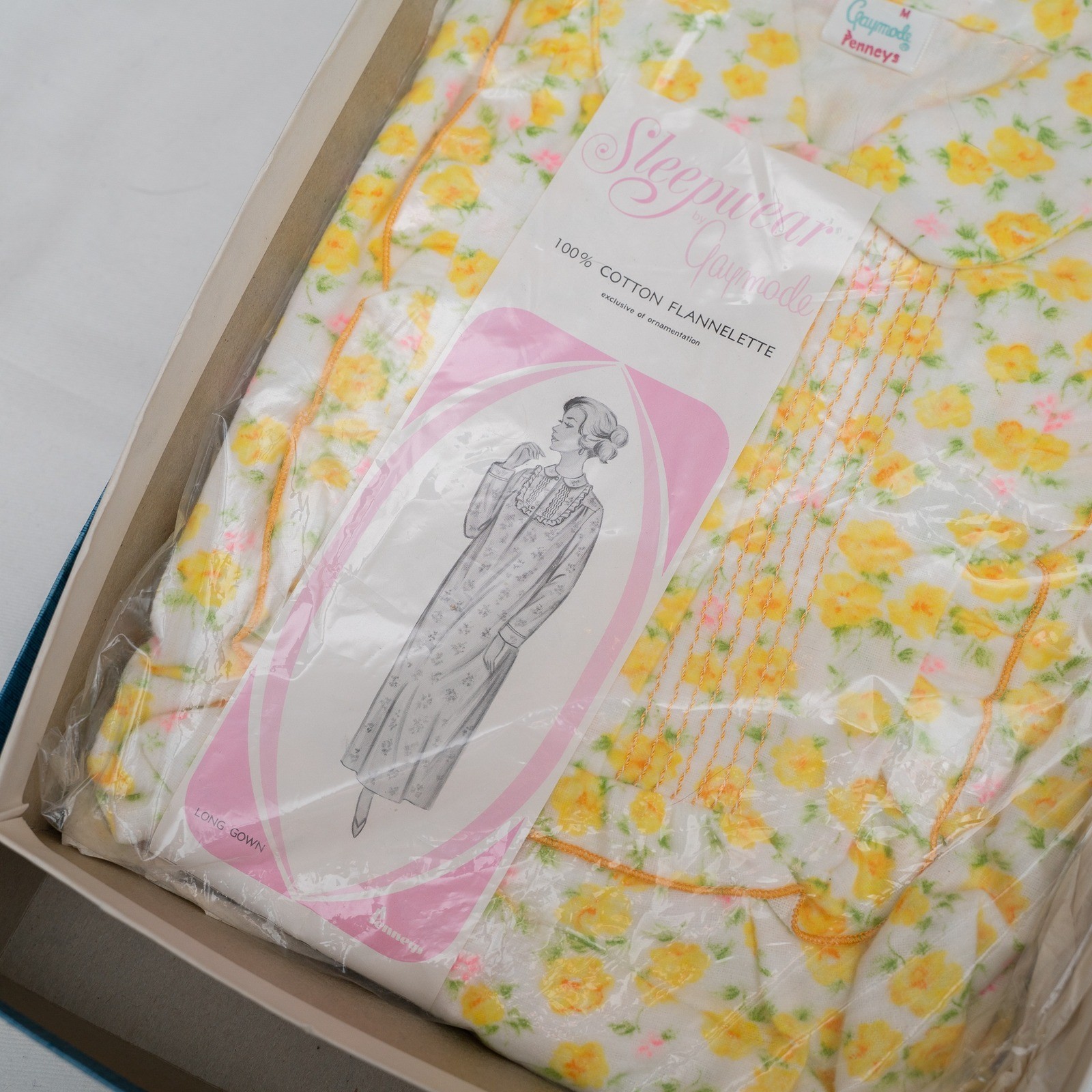 Deadstock New In Orginal Box 40s 50s Penneys Gaymode Sleepwear Floral Print Med