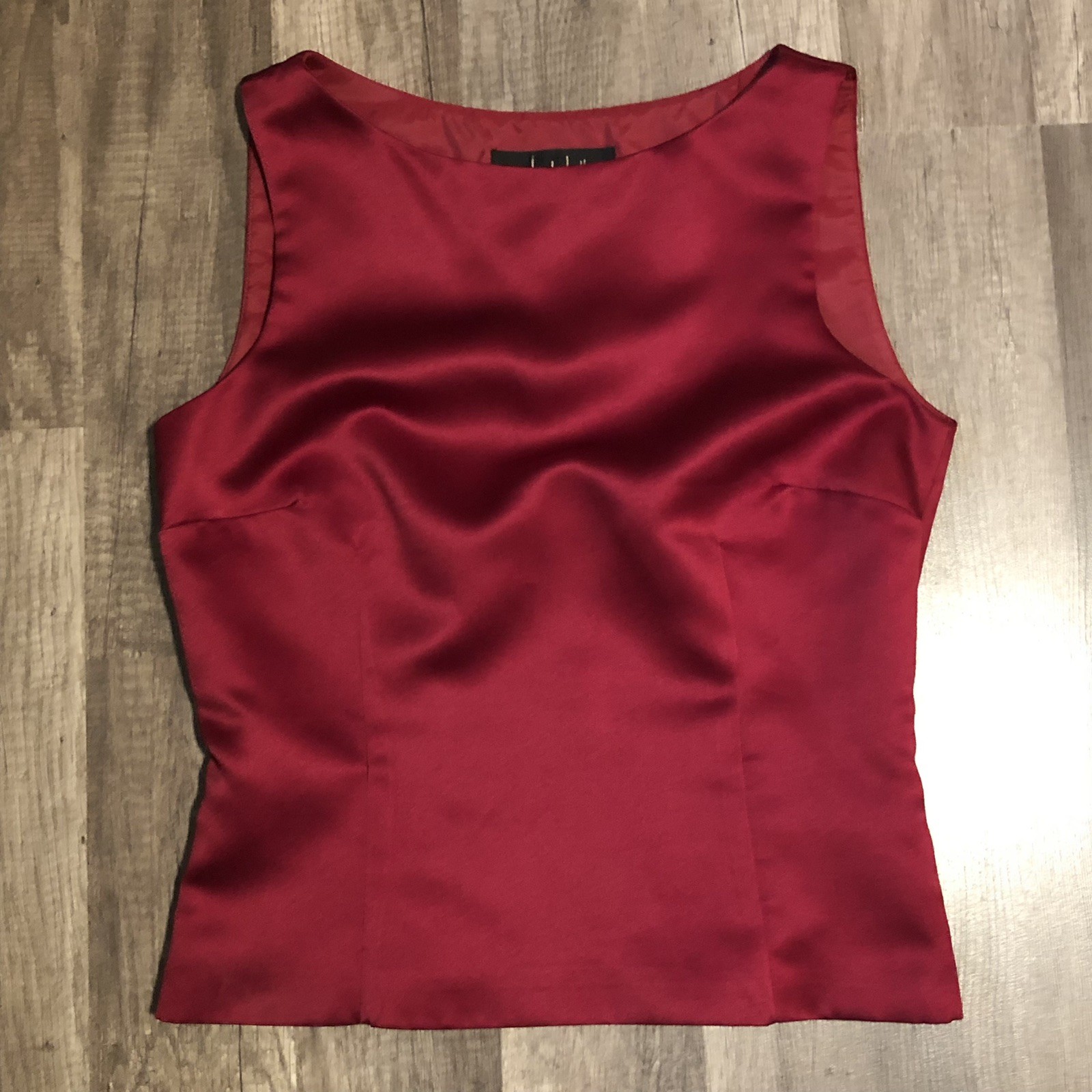 VTG Nicole Miller New York City Satin Tank Top Womens 4 S Red USA Union Made
