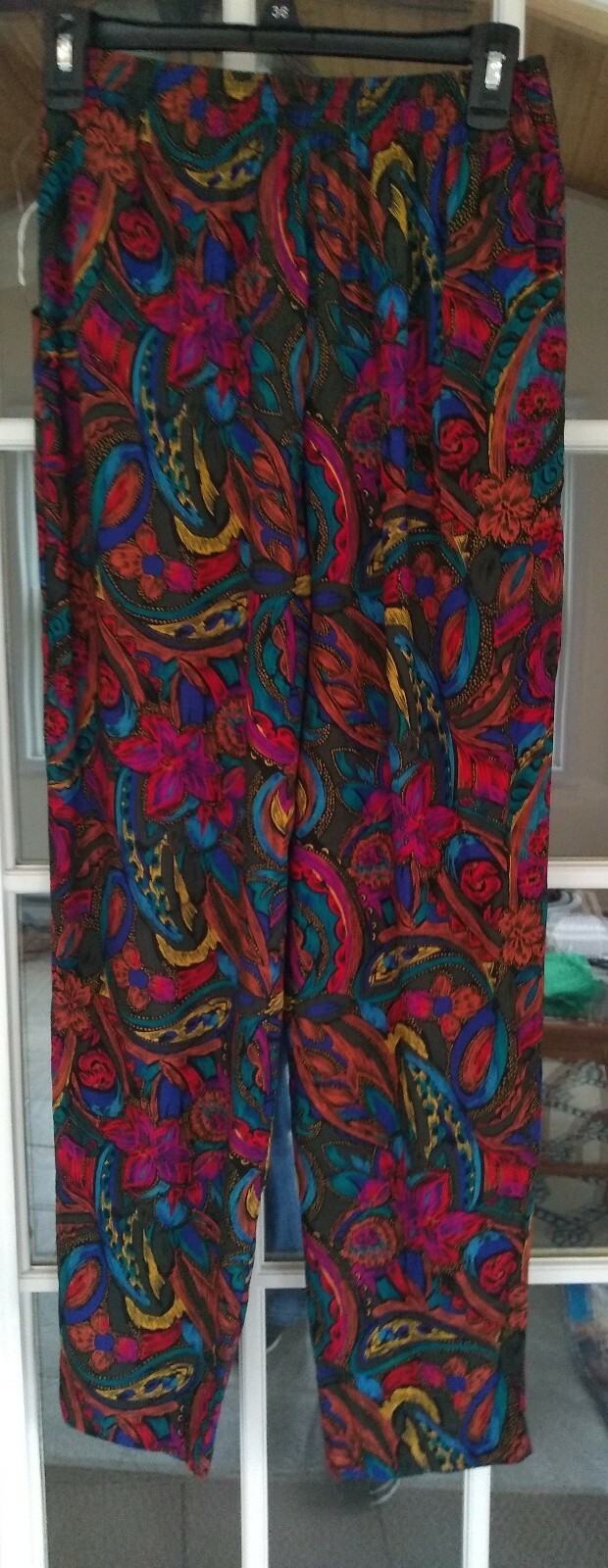 Vintage Tracy Evans Women’s Elastic Waist Jewel Tone Tapered Leg Pants size M
