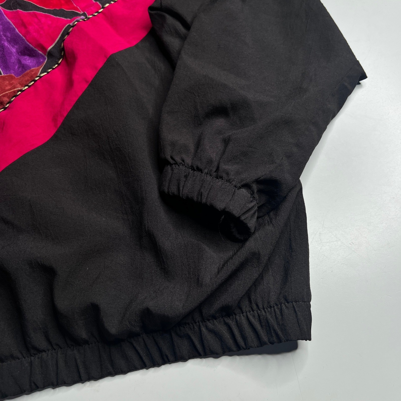 Vintage Blair Boutique Black Pink Geometric Windbreaker Jacket Made in USA 2XL
