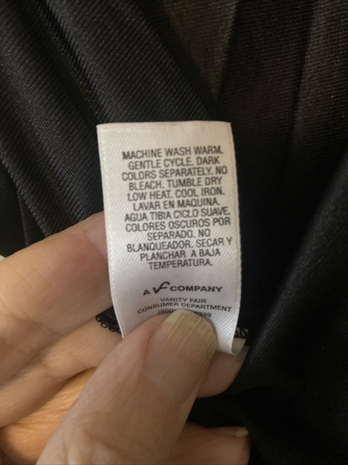 Vintage Nylon Vanity Fair Long Black Simple Nightgown Slip Dress 36