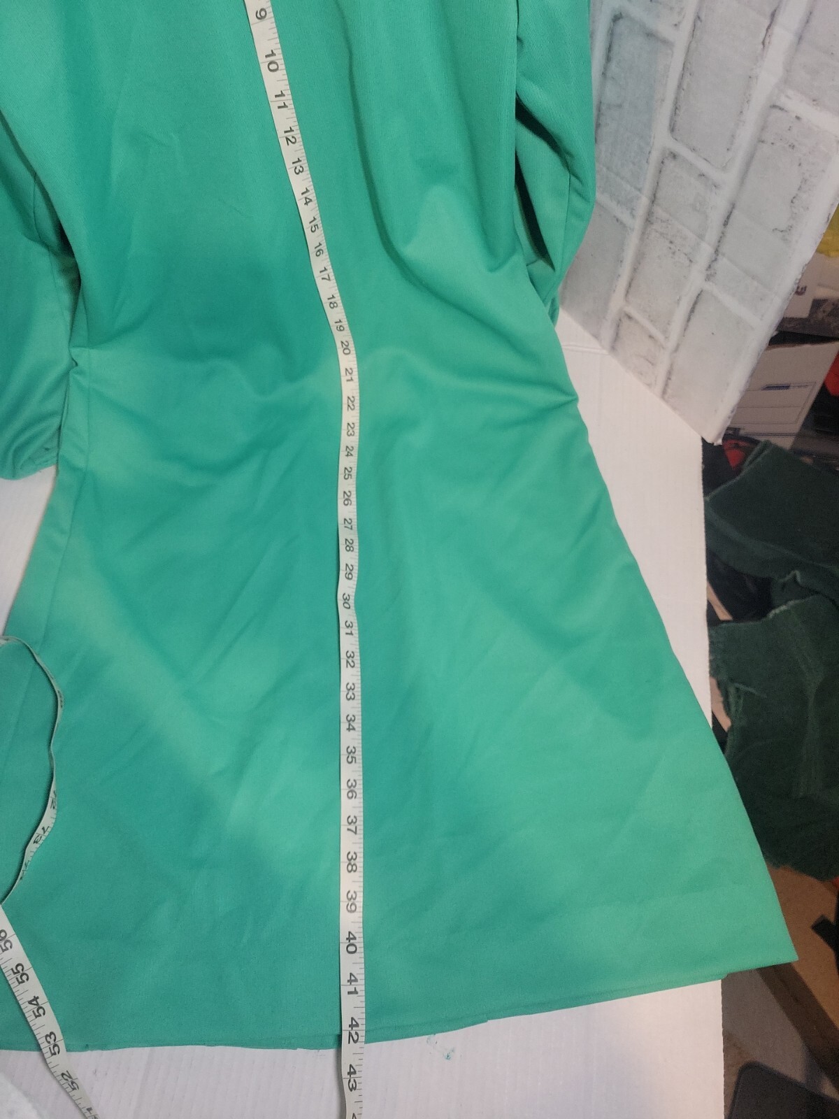 Vintage Sears Trench Coat Polyester Green Full Button Front Womens Size 12 NWT