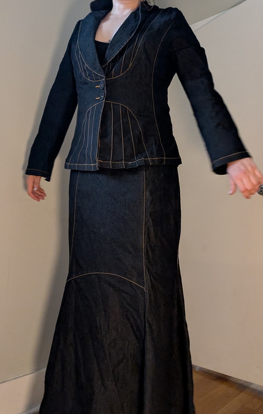 Vintage denim skirt and jacket set size 16 Monroe and maine