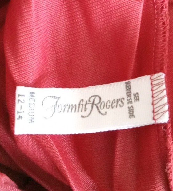 Dreamy Vintage Rogers Brick Red Long Night Gown Ruffles and Lace Women M 12-14