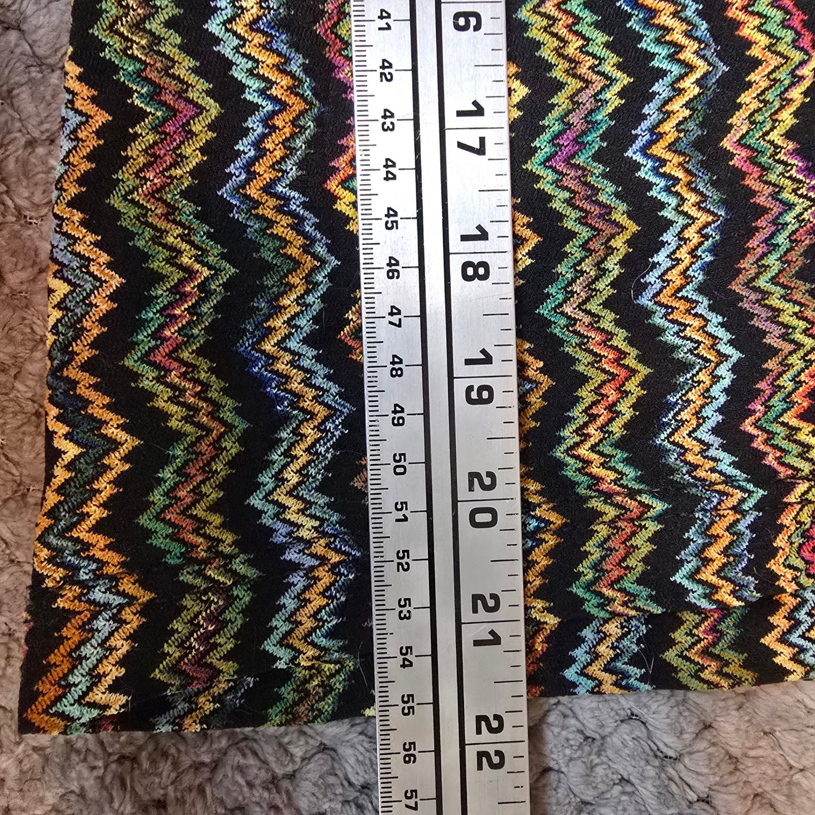 VTG 70s 8 Track Multicolor Chevron Zig Zag Knit Button Up Shirt Disco Retro