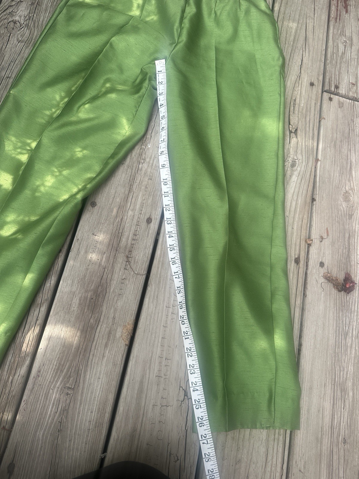 80s does 50s Green Dupioni Three-Piece Sag Harbor Outfit, Size 8
