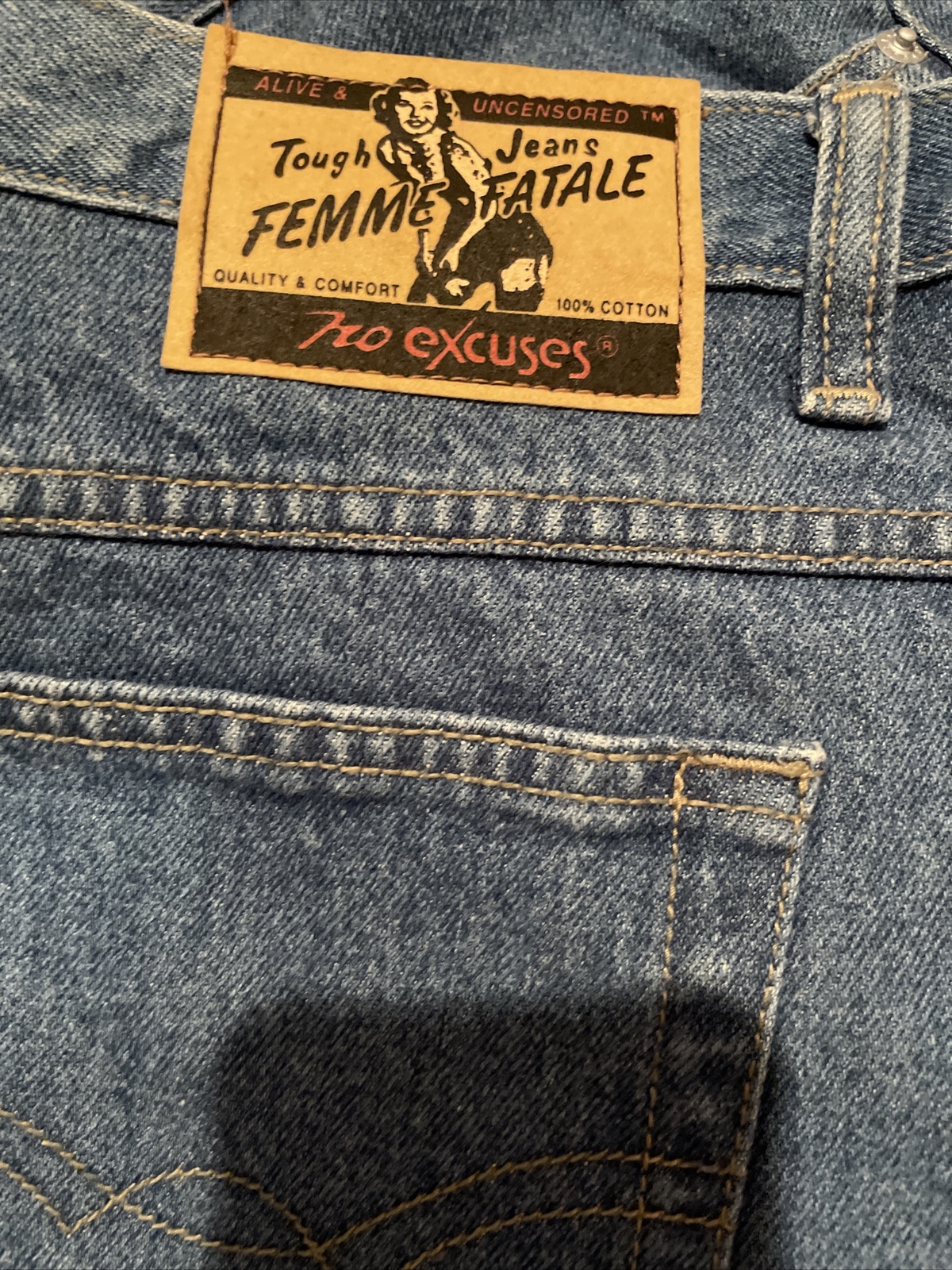 VTG 80s 90s No Excuses Femme Fatale Womens 38/24 Denim Jean Shorts NWT DEADSTOCK