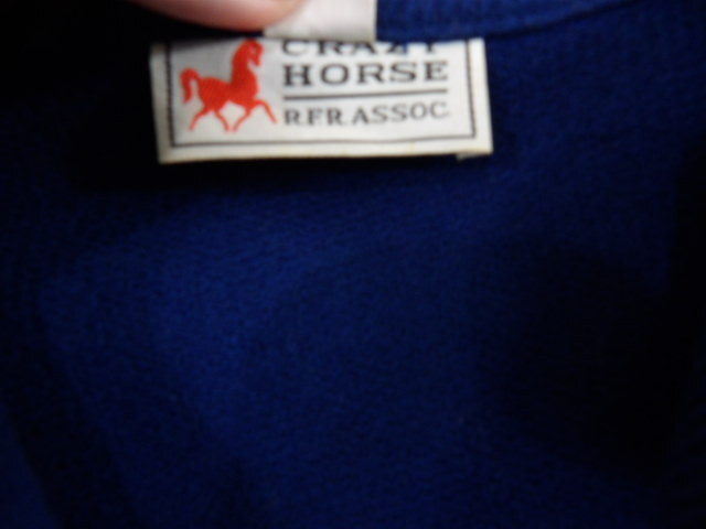 Vintage Crazy Horse Sweater NWT Size 9/10 Union Made Blue w/Red Tie Union Made