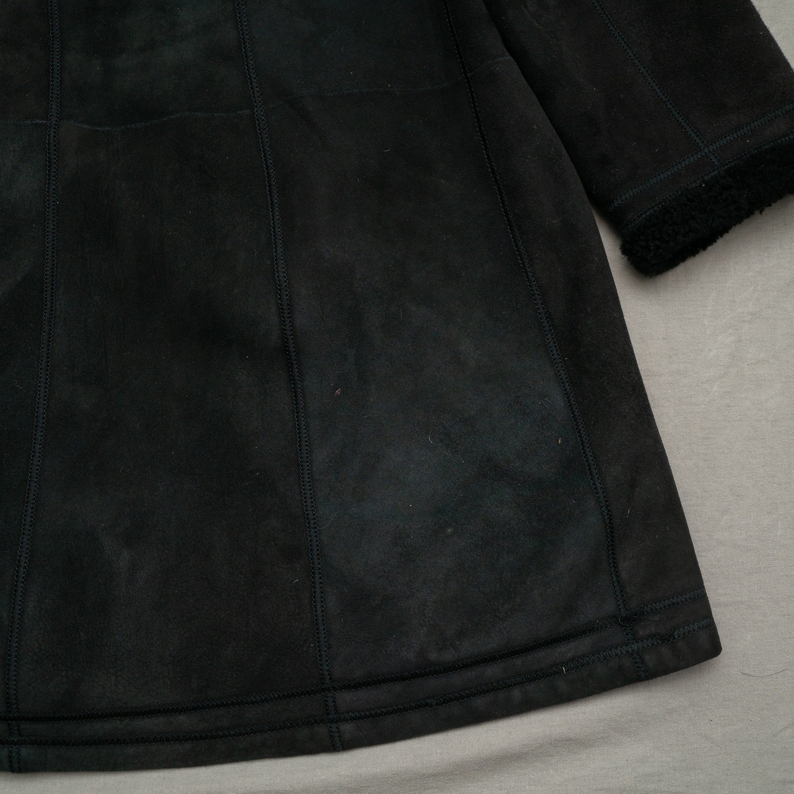 Vintage Yves Saint Laurent Fourrures YSL Suede Fur Button Up Hooded Coat Hoodie