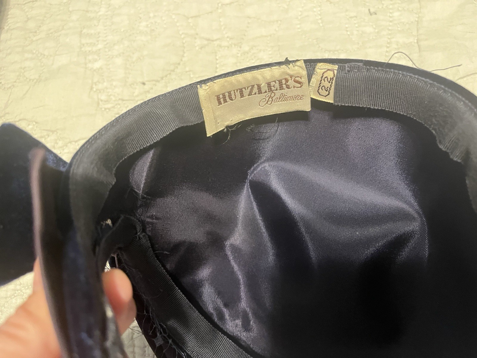 Vintage Blue Velvet Dress Set Purse Fascinator Hat Formal Evening Cocktail SZ 10