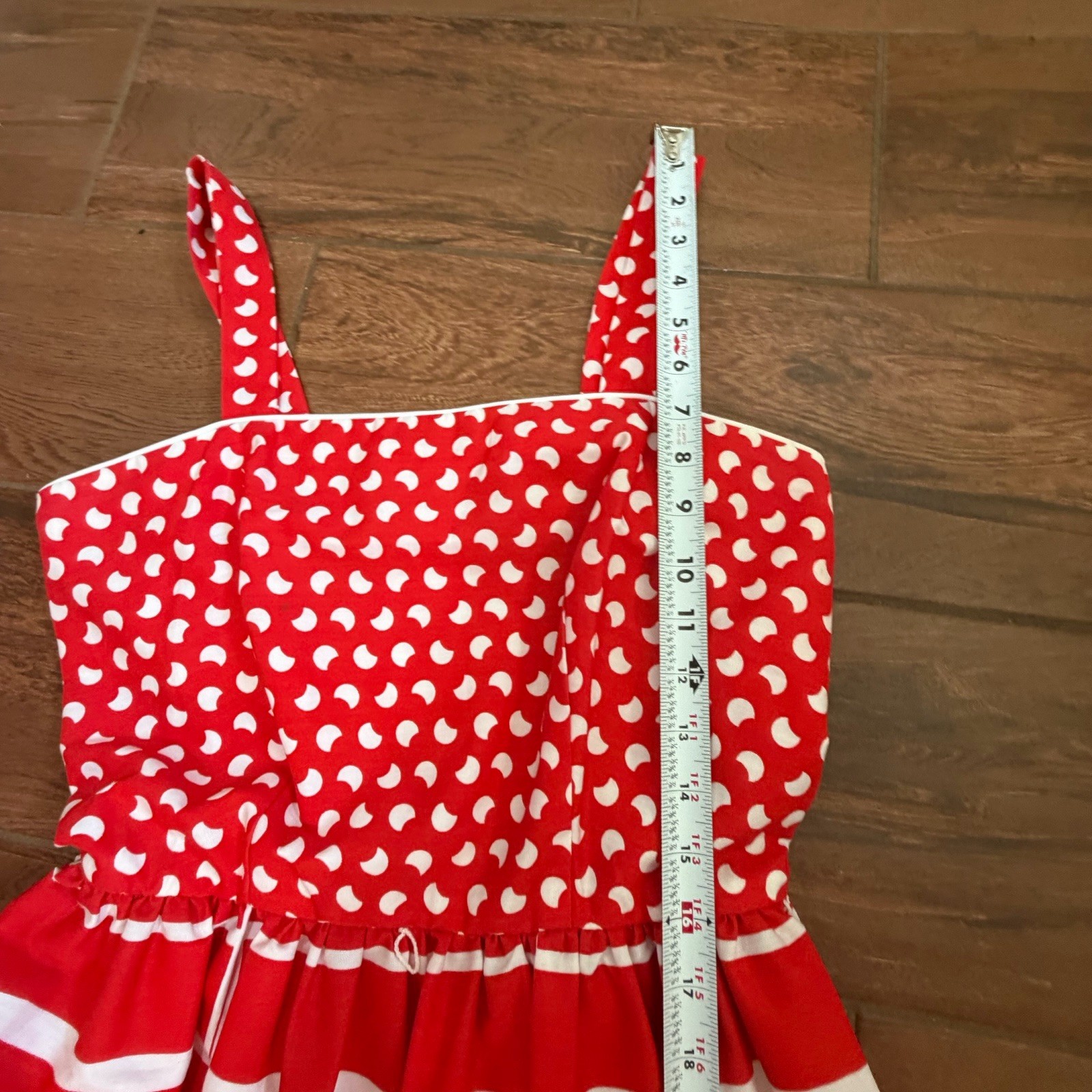 Vintage 70s Jenni Dress 9/10 Red White Floral Fit Flare Rocability Retro Pin-up