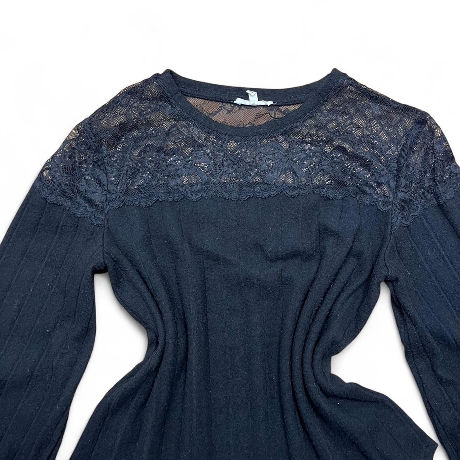 Maurices Women’s Black Shirt with lace upper