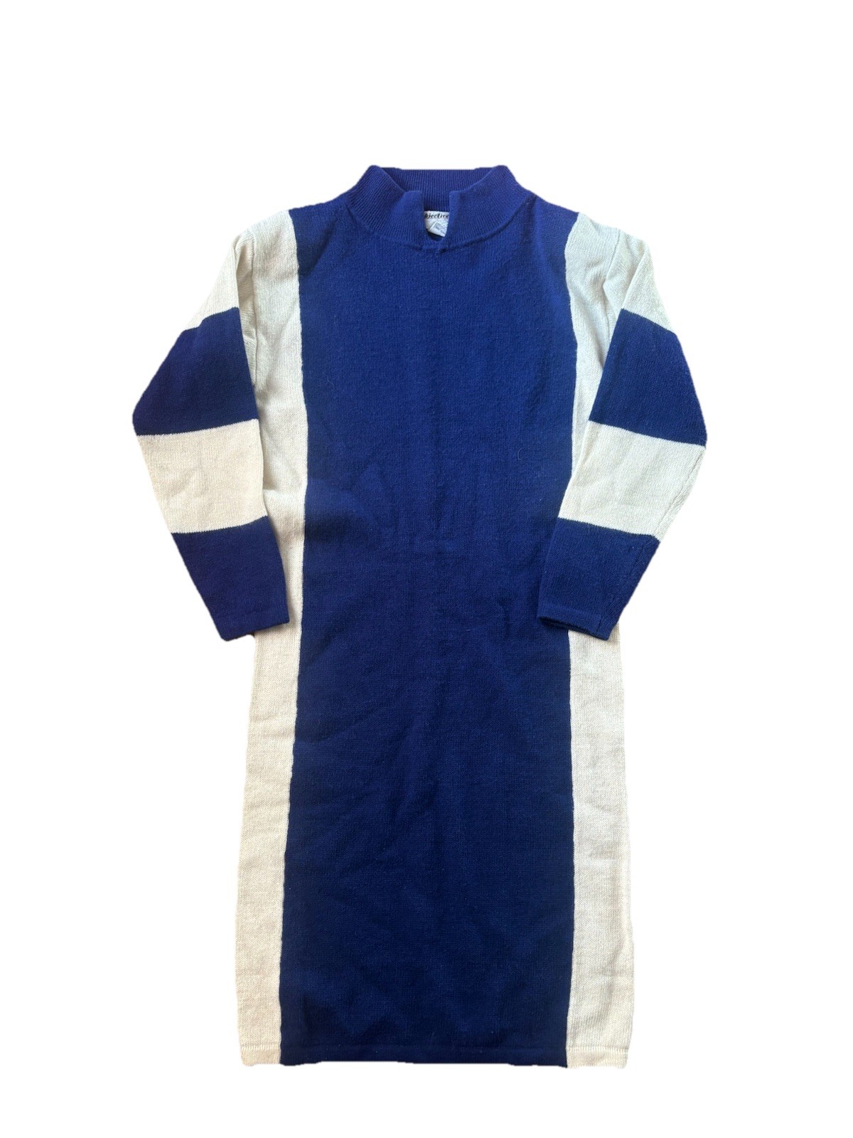 Objectives Dress Lambswool Blue White Women’s Size Small Vintage