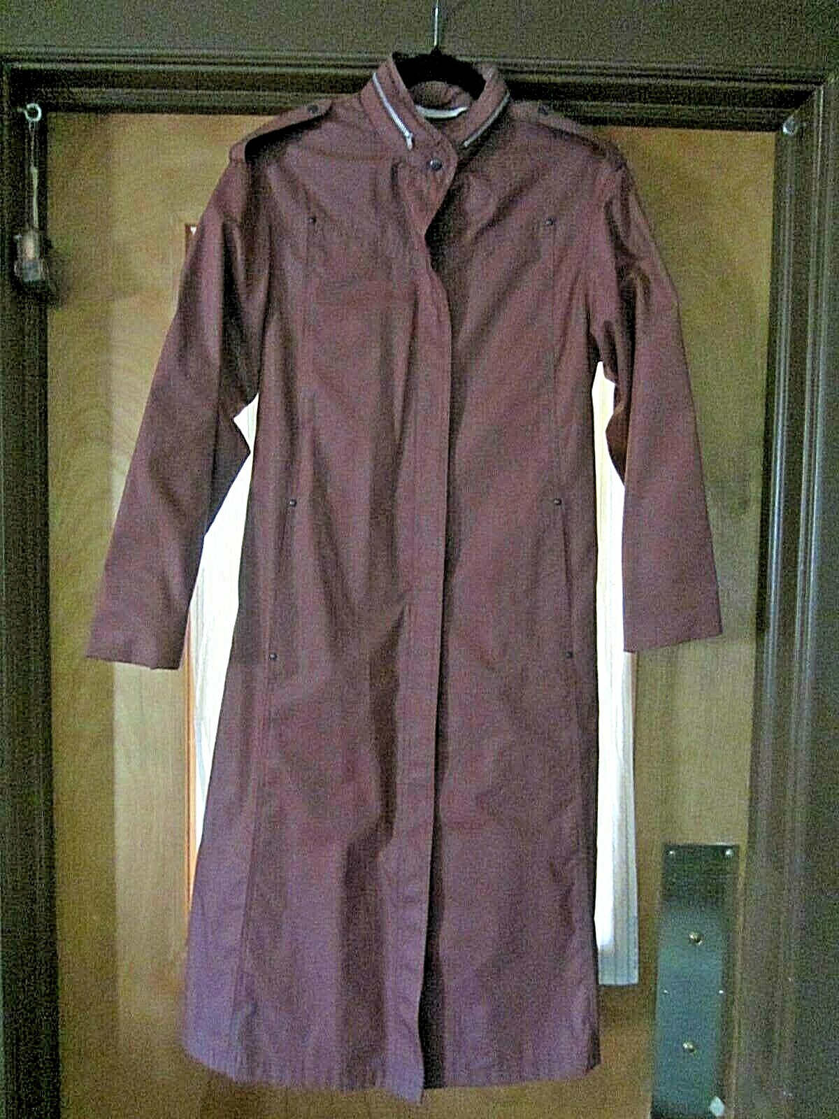 Vtg Forecaster of Boston Long Belted Trench Coat Hood Size 9/10 Rose Taupe Color