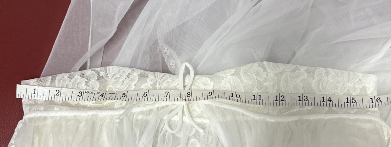 Lisette Lace Peignoir White Nightgown Lingerie Sheer 100% Nylon USA 2 Piece VTG