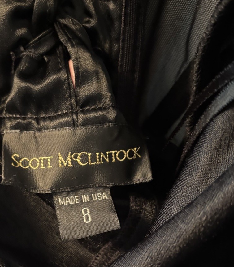 Vintage Scott McClintock Size 8 Black Nylon Corset Back Tank Dress Goth 90’s Gru