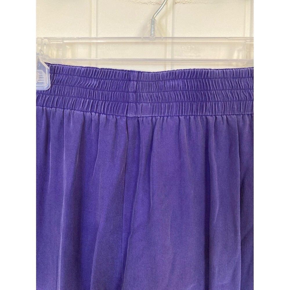 Vtg Carole Little Purple Three Piece Silk Pants Jacket Top Set Size 8P 80s