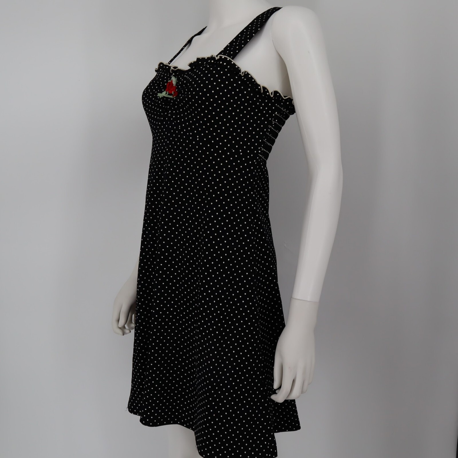 Vintage Terri Black White Polka Dots Summer Juniors Dress Size 9