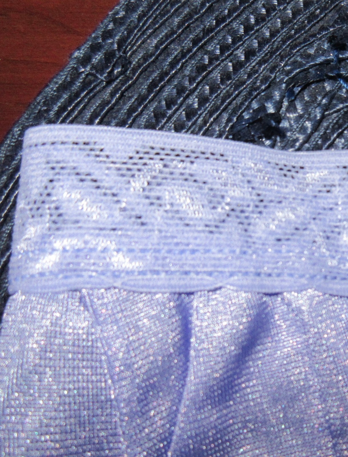 vintage FRUIT of the LOOM ALICE BLUE lace waist HI LEG SISSY sheer panties 6/M