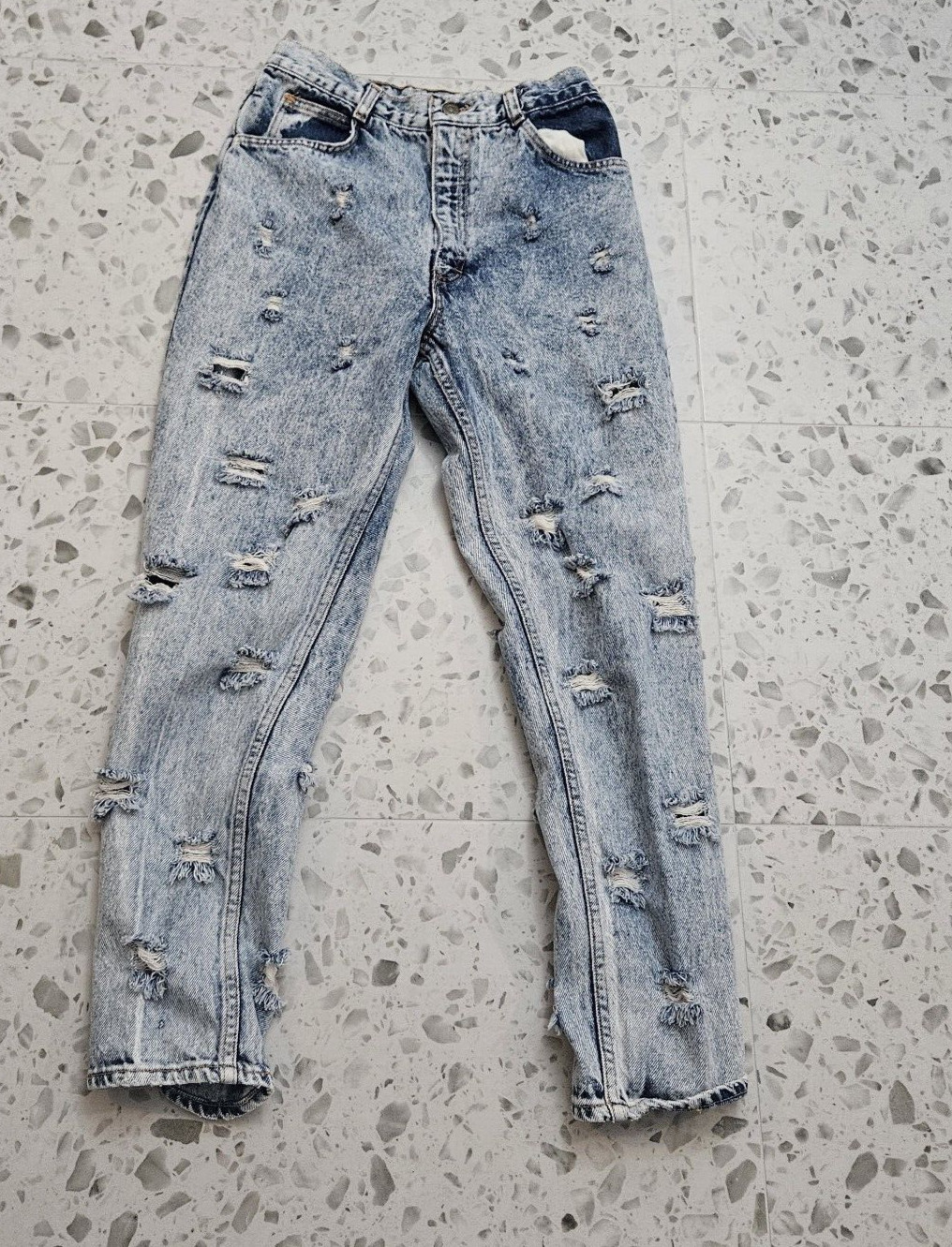VTG 80s No Excuses High Waisted Acid Washed Distressed Jeans Women’s Sz 11
