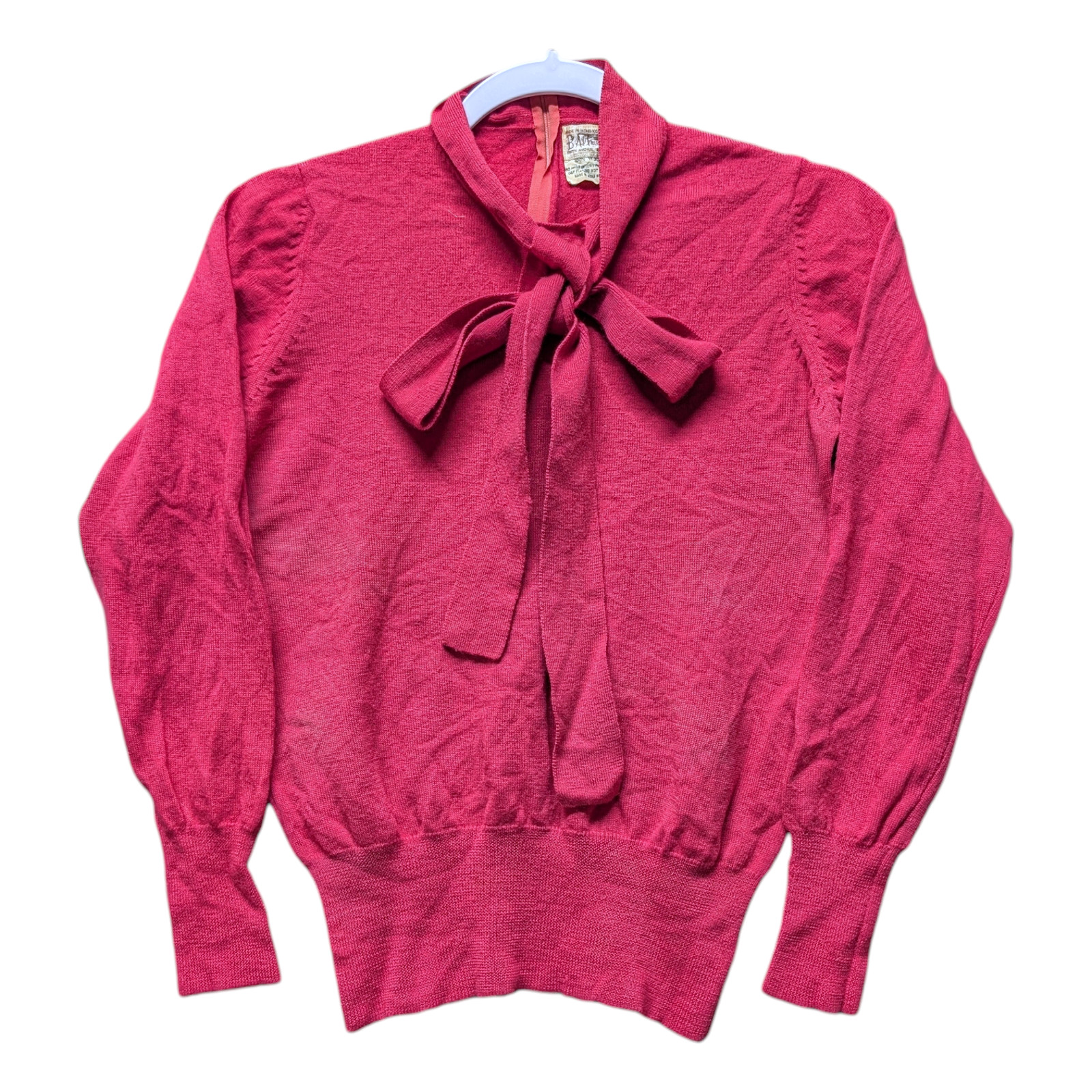 1960s B. Altman Ribbon Tie Women’s Blouse Shirt