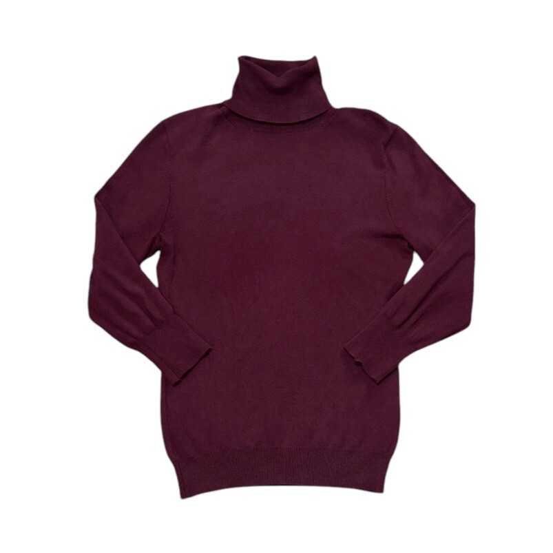 Vintage Banana Republic Women’s Maroon Silk Cashmere Turtleneck Sweater Small