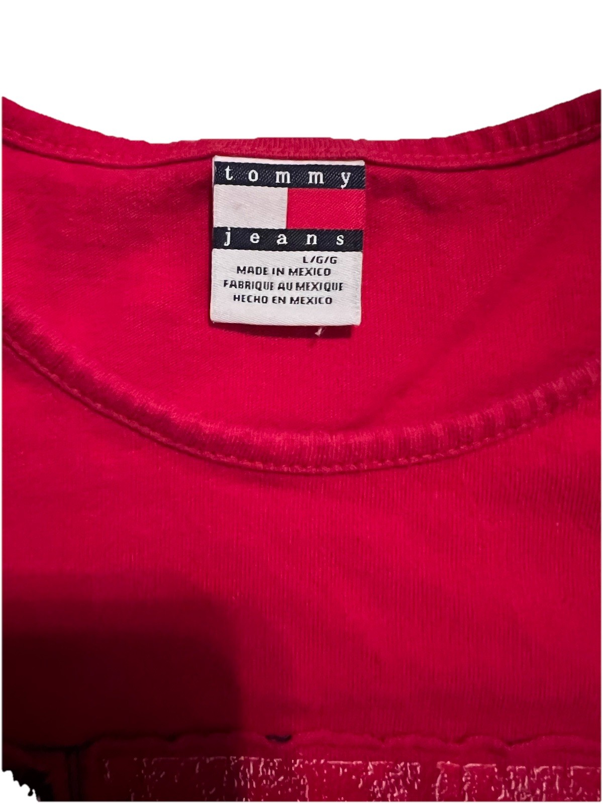 VTG Tommy Hilfiger Flag Shirt Girls Short Sleeve Shirt – Sz L 4th Of July