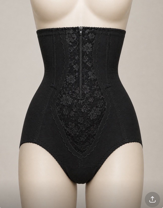 RARE VINTAGE NEW Black Lace High Shape Wear Bottom Sz S STUNNING Price Firm