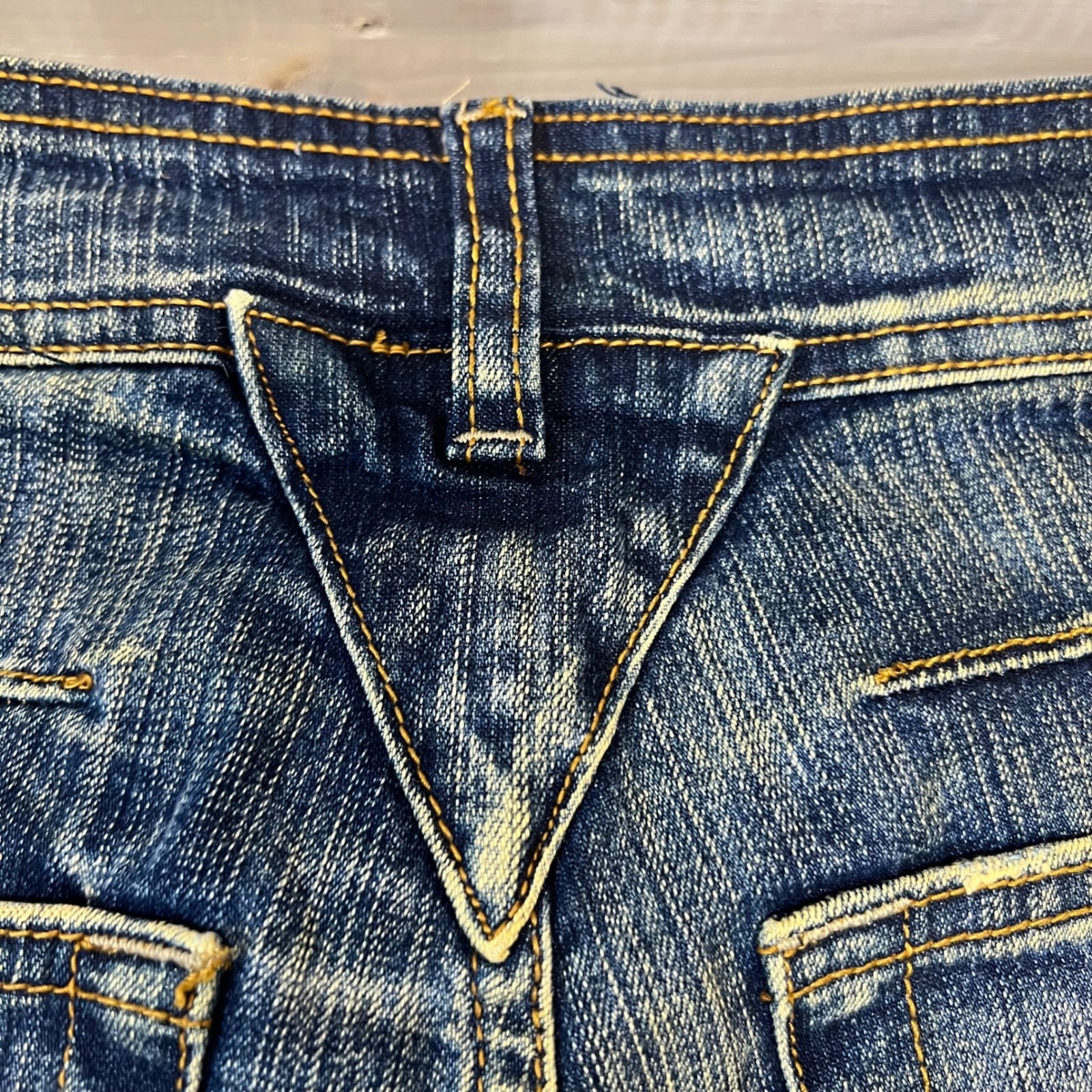 Crest Y2K Flare Wide Jeans Low Rise Pocket Detail Stretch Denim 13/14
