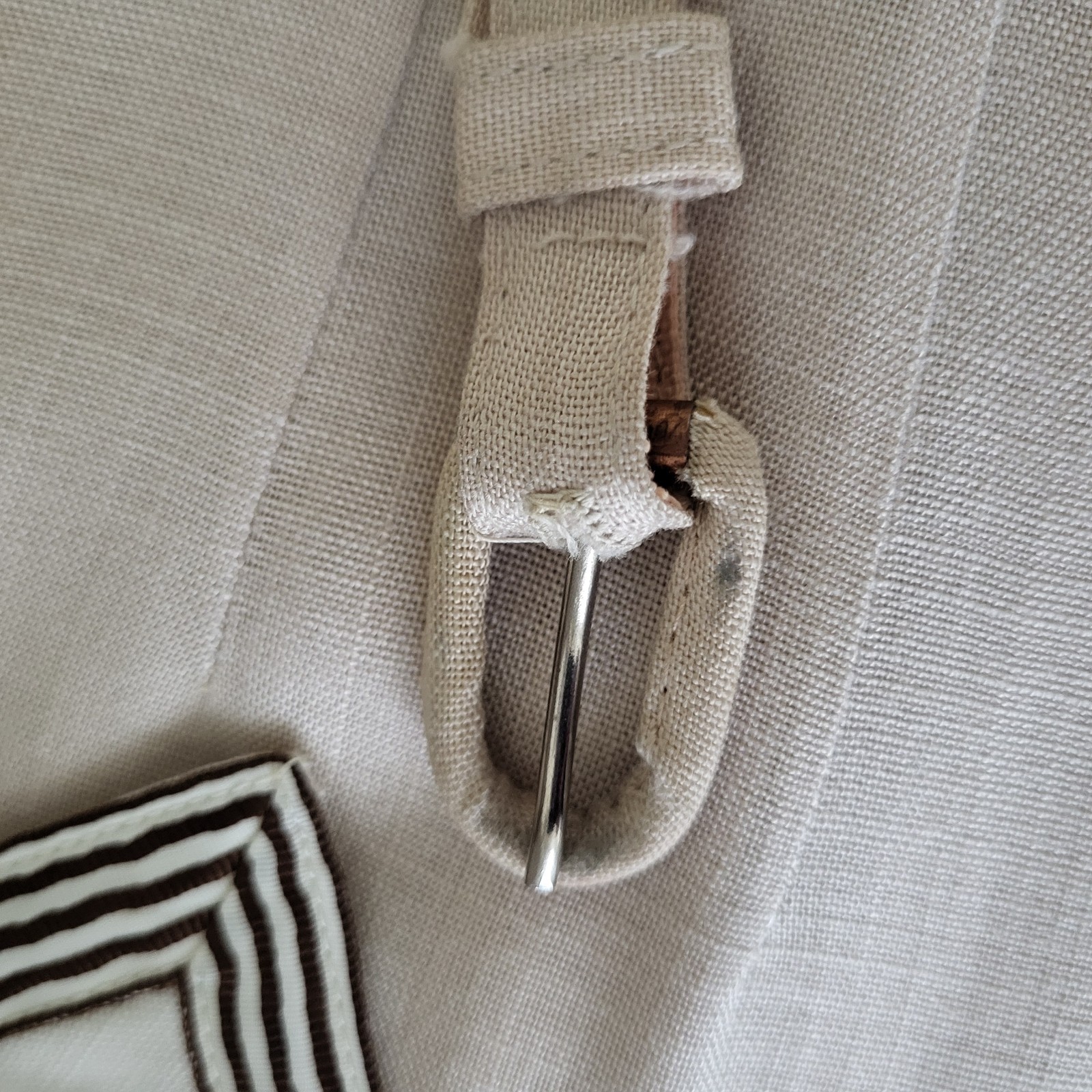 VTG Minx Modes Dress 60’s Beige Point Collar Pin Stripe Silk Scarf Retro
