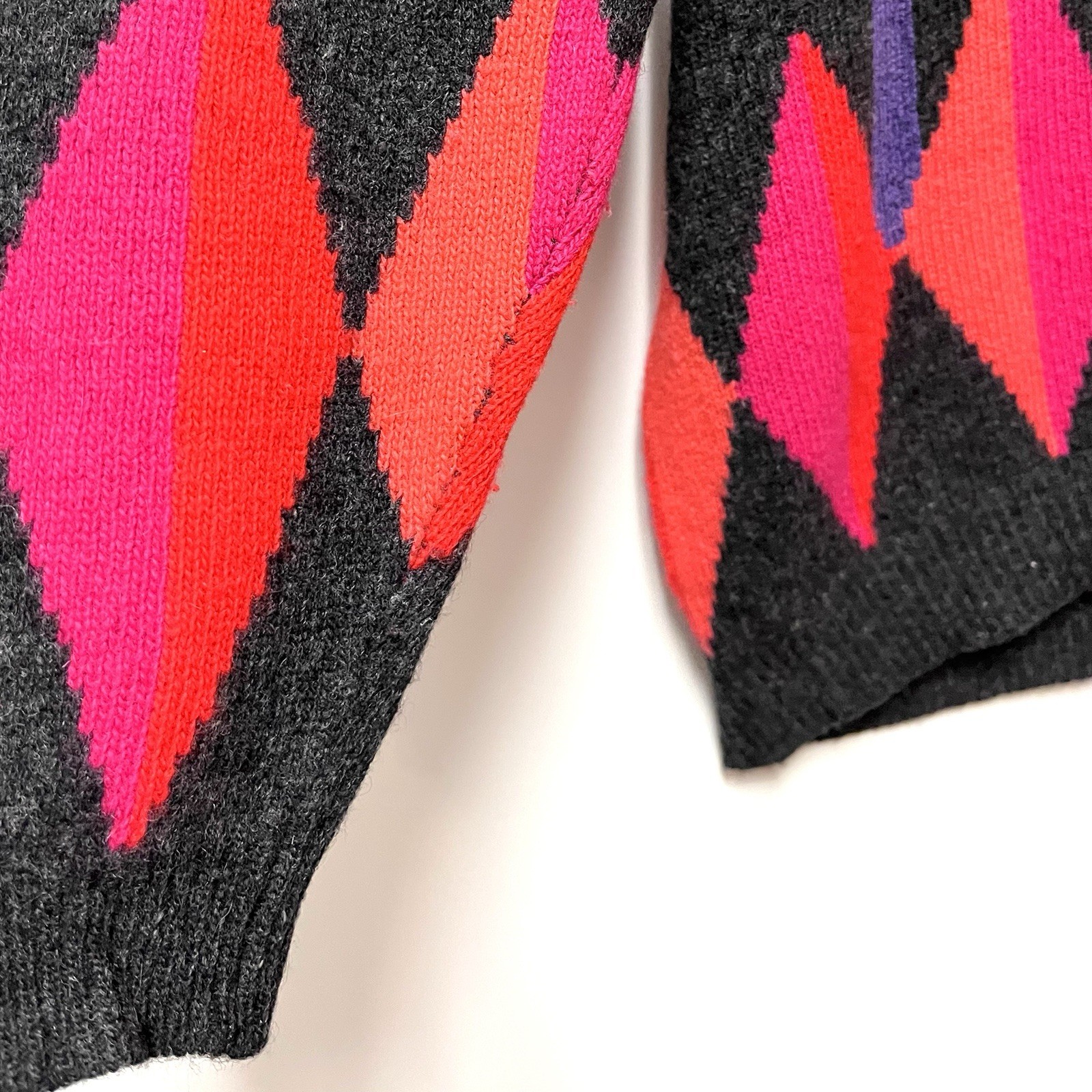Vintage Argyle Sweater LambsWool Angora L Academia Preppy Cozy Retro Schoolgirl