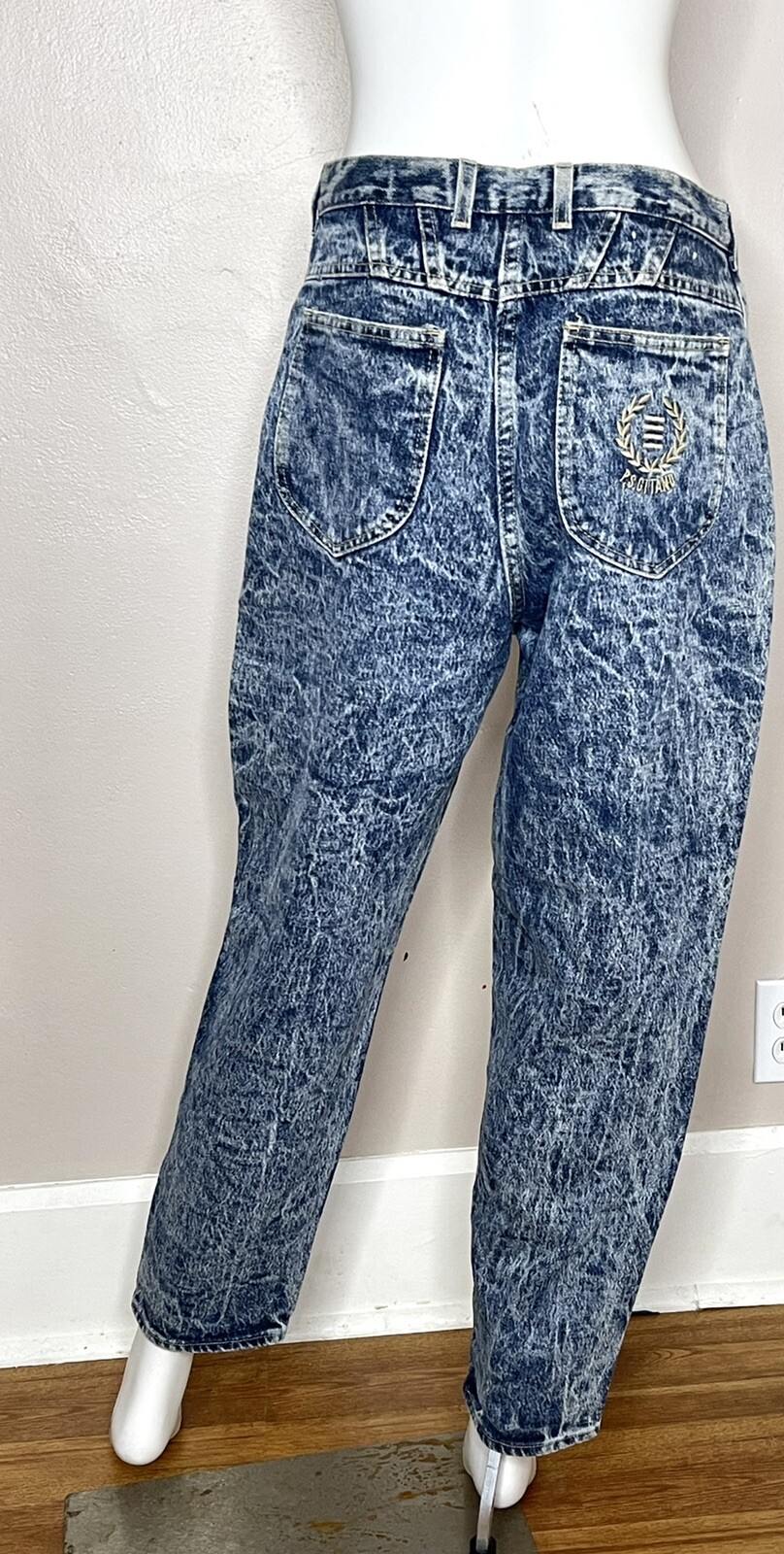 VTG P.S. Gitano 10 short Jeans Relaxed Taper Mom High Waist Acid Wash 31 X 28