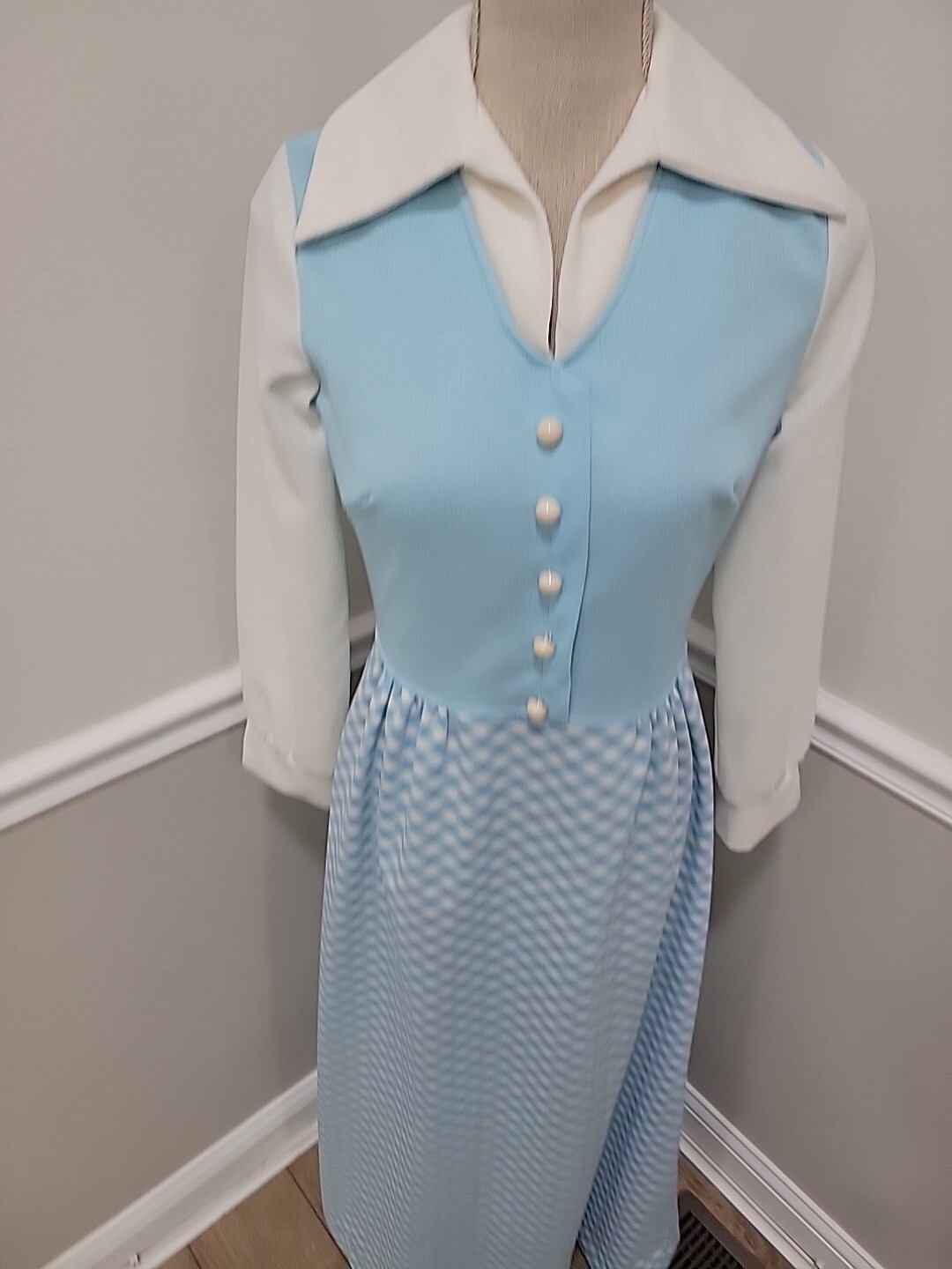 Vintage Mod hostess Dress /Maxi/Mid Century Modern /Hippie Dress