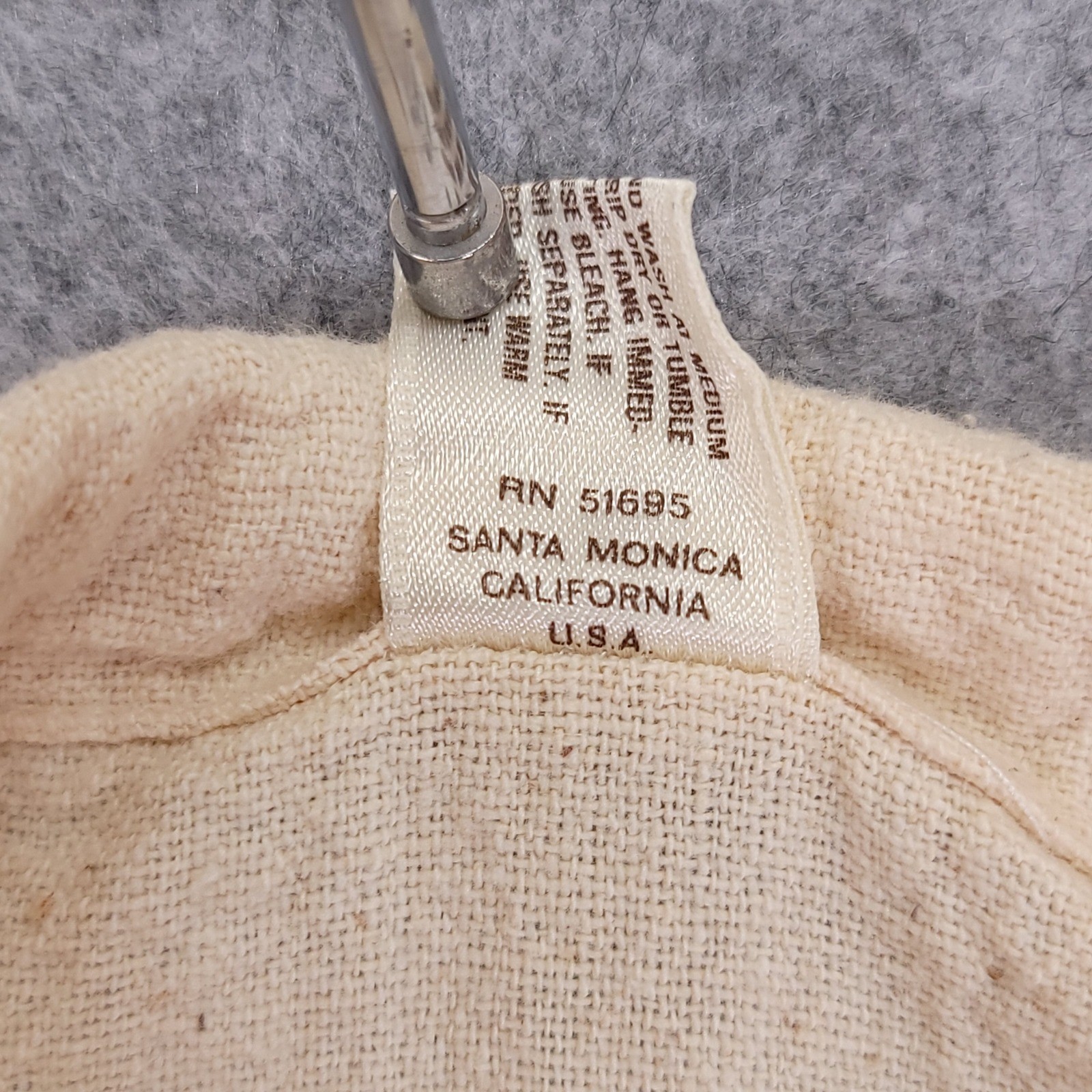 Vintage Santa Monica California Cotton Pants Cream Drawstring Relaxed 32×32