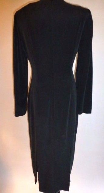 Vintage Dana Buchman Black Silk L.S. „Car Wash” Hem Dress,Size 8, CA. 1980’s, A+