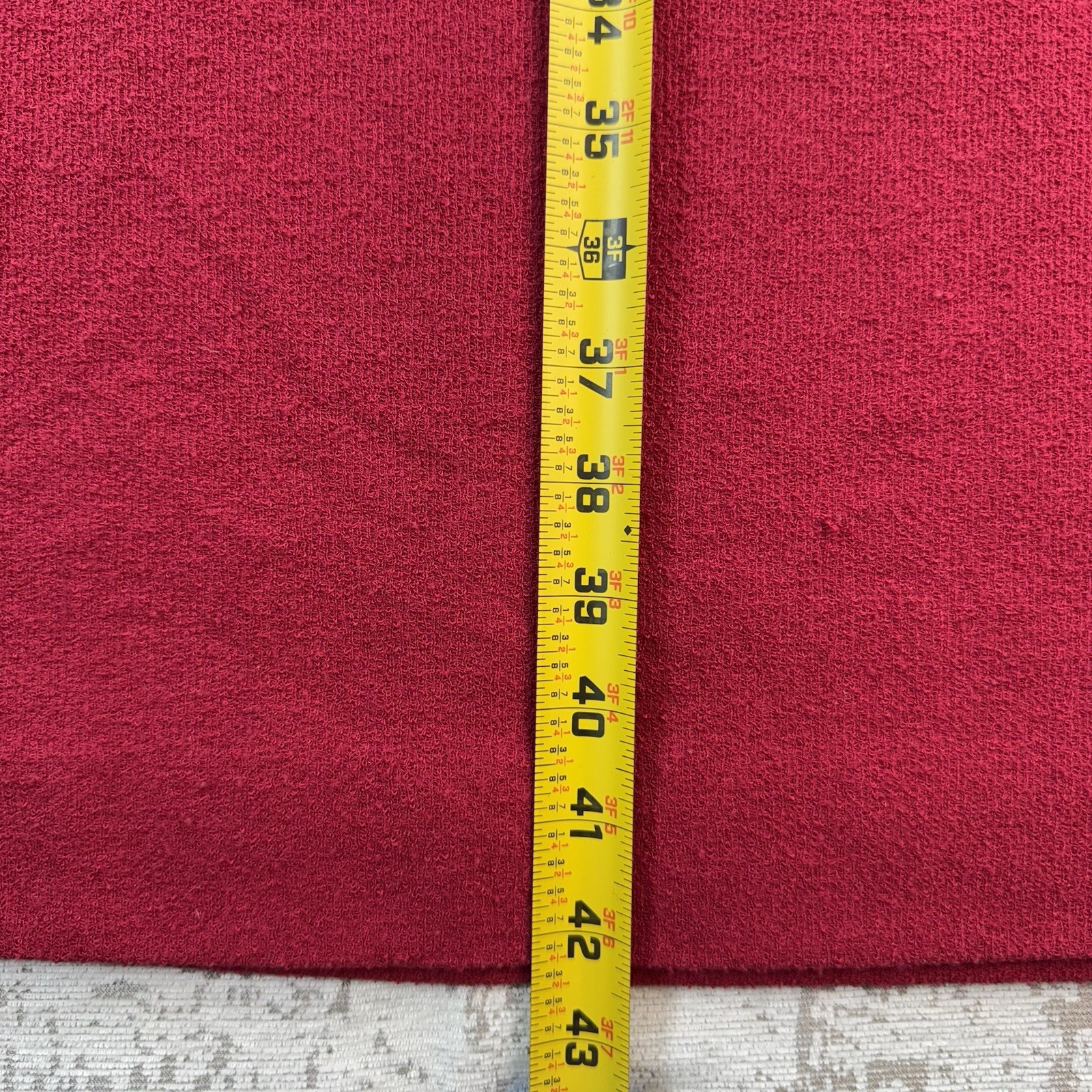 LF Petite Leslie Faye Vintage Red Dress Lightweight Terry Cloth V-Neck USA
