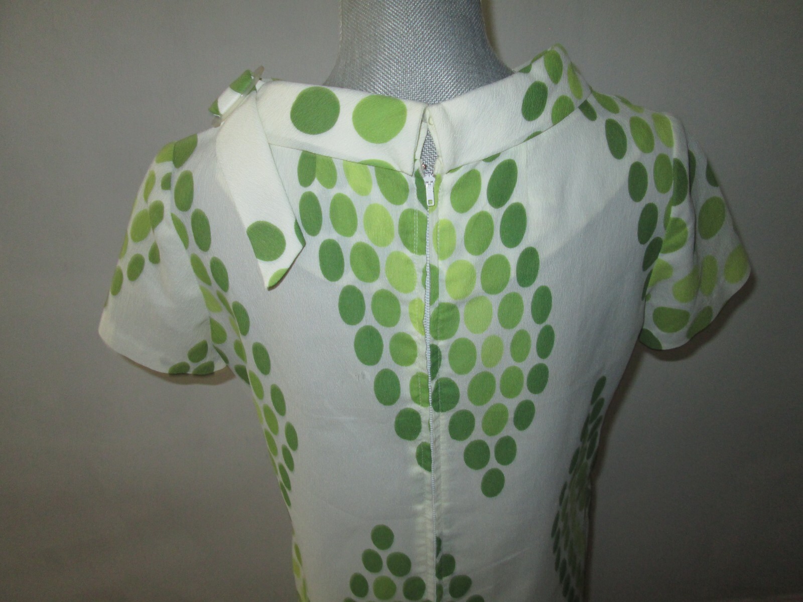 Vintage PURITAN FOREVER YOUNG Green Polka Dot Short Sleeve Dress