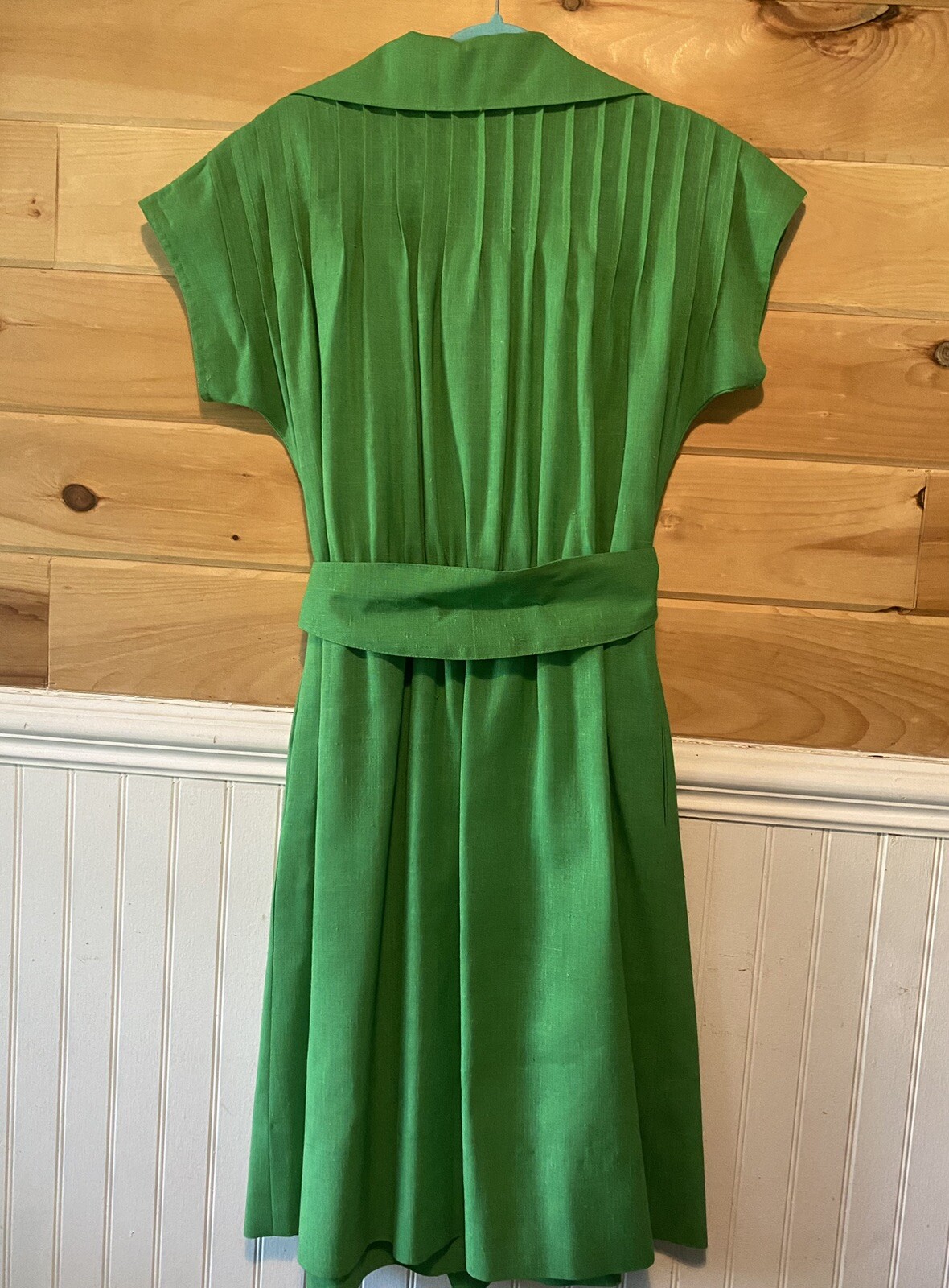 VTG S. Howard Hirsch Belted Pullover Day Dress 70’s Collar Large